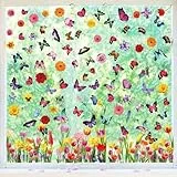 Hianjoo Fensterbilder Frühling Deko Selbstklebend, Aufkleber Fenstersticker, 9 Blätter Fensterbilder mit Blumen Schmetterlinge, Fensterdeko Frühling für Kinderzimmer