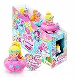 CRAZE Bubble Queens 6er Pack - Baby Badespielzeuge mit Spritzfunktion, 6 Bunte Figuren mit schwimmenden Ringen Einhorn, Narval, Katze, Flamingo, Pfau & Drache