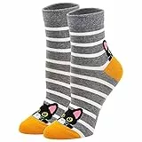 PUTUO Damen Bunte Lustige Socken: Frauen Witzige Tier Socken aus Baumwolle 1 Paare