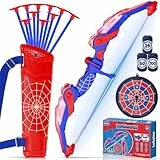 Lubolee Pfeil und Bogen Kinder Set mit LED Licht, Outdoor Spielzeug ab 3 4 5 6 7 8 9 10 11 12 Jahre Jungen, Outdoor Spiele für Kinder mit Bogen, Köcher, 10 Pfeilen, Hängeziel und 3 Schaumstoffzielen