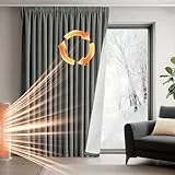 Deconovo Thermovorhang Kälteschutz, Gardinen mit Kräuselband gegen Kälte, Wärmeisolierend Vorhang Verdunkelung Wohnzimmer, 245 x 140(HöhexBreite), Hellgrau, 1 Stück