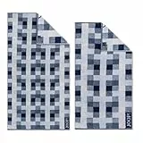 JOOP! Handtücher Vibe 1699 11 Ozean Karo Kariert Gemustert Blau Marine Handtuch Duschtuch Frottiertücher, Größe:Handtuch 50x100 cm