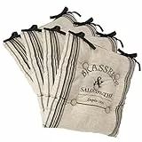 ATMOSPHERA CREATEUR D'INTERIEUR Set aus 4 Sitzkissen mit Befestigung - 40 x 40 cm - Bistrot-Stil - Farbe LEINEN und GRAU
