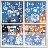 Joyoldelf Weihnachts-Fensteraufkleber, 9 Blatt, wiederverwendbar, statische Schneeflocken-Aufkleber für Urlaubsfenster, festliche Weihnachtsaufkleber für Weihnachtsdekorationen
