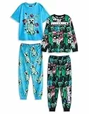 Minecraft Jungen 2er-Pack Pyjama-Set | Mehrfarbige Pyjamas mit Graffiti-Allover-Print für Kinder im Multipack | Langbeinige Nachtunterteile und -Oberteile für Kinder TNT- und Creeper