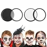 Kinderschminke Set, GIBOT Karnevalsschminke, Halloween Cosplay Make-up Schwarz + Weiß Gesicht Körperfarbe (28g/0.99oz/PC)