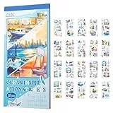 BRTNUP Journaling Sticker Buch, 20 Blätter Journaling Aufkleber für Scrapbooking Aufkleber Set Vintage Scrapbooking Aufkleber für Scrapbook Journal Supplies (Blau)