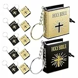 Supvox 12stücke Miniatur-buch-schlüsselanhänger Mit Heiligem Bibel-design Anhänger Zum Aufhängen An Taschen Oder Rucksack Robust Aus Kunststoff Und Eisen Praktisches Für