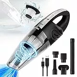 URAQT Kabellos Handstaubsauger, 120W Handstaubsauger Akku Testsieger, Handstaubsauger Beutelloser, Klein und Handlich, mit Waschbarer Filter für Haus und Autoreinigung