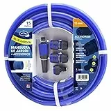 S&M 553042 553042-Schlauch blau verstärkt mit Zubehör (Bewässerungsrohr und Anschlüsse) Rolle 15 m Ø15 mm Innendurchmesser x 20 mm (Außendurchmesser), knicksicher