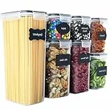 Keyoung Vorratsdosen mit Deckel Luftdicht, Set mit 7 Vorratsbehälter, BPA-frei, Küchen Aufbewahrungsboxen für Mehl, Zucker, Körner