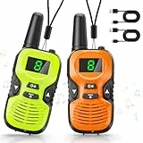 Walkie Talkie Kinder - Funkgerät Kinder Aufladbare,Spielzeug für 3-12 JäHrige Jungen,10 KanäLen,Hochauflösender Klangübertragung,Reichweite von 3km,Ideal für Outdoor-Abenteuer,Camping Und Wanderungen
