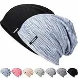 HAMUNI Mütze Herren Slouch Beanie Mütze Damen Leicht Winddichte Dünne Mütze Weiche Atmungsaktiv Longbeanie Ideal für Frühling Herbst und Winter