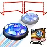 Byuert Air Power Fußball Set,Fussball Geschenke Jungen, LED USB Wiederaufladbar Indoor Fussball, Spielzeug für Kinder Mädchen 3-12 Jahre, Hover Fußball Schwebender Luftkissen Ball