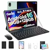 DOOGEE U10 Android 16 AI Tablet 10 Zoll, 16GB +128GB (2TB TF) Tablet mit Tastatur/Stift/Maus/Hülle, 5060mAh, Kinder Tablets PC 1280 * 800 HD+ Widevine L1 Gaming Tablets, 5G WiFi6/ Face ID/3.5mm/Type C