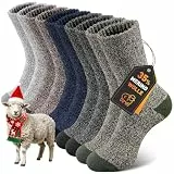 SIMIYA Wollsocken für Herren,Merino Socken Thermosocken Wintersocken warme Socken dicke Männer, 5 Paar（5 Paar-3，43-46）