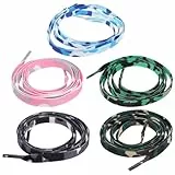 GLEAVI 5er Set bunte flache Schnürsenkel 1,2 m Polyester Regenbogen Farbverlauf Sportschuhe Sneaker Freizeitschuhe Rollschuhe