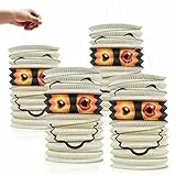 Bluelves Halloween Papier Laternen Deko - 4 Stück Mumie Papierlaternen Aufhängen, Faltbar für Sankt Martin Party, Horror-Party, Junge Mädchen Kinder