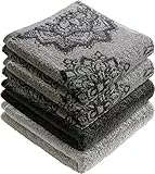 Erwin Müller Handtuch Bühl 4er-Pack grau/anthrazit Größe 50x100 cm - besonders flauschig, voluminös, äußerst saugfähig