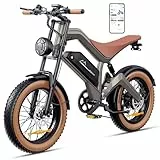 FREEJOYER E Bike Herren, 20 * 4.0' All-Terrain Fat Reifen Elektrofahrrad mit 250W 74NM Motor 48V 18.2Ah Akku, mit APP, 25km/h bis zu 100km, 7-Gang Getriebe Scheibenbremse, M20