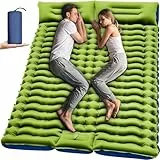 Yuzonc Isomatte Selbstaufblasend, Verdicktes Doppel Camping Matratze, Ultraleicht Luftmatratze Camping für 2 Personen Aufblasbare mit Fußpumpe & Kissen für Outdoor, Wandern, Zelt