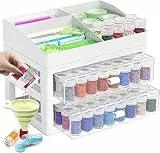 ARTDOT Diamond Painting Zubehör Boxen, 96 Stück 5D Diamant Painting Bilder Aufbewahrungsbox mit Koffer Trichter Stickers Besuche Store