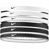 Nike Herren Flex Classic Headbands 6er Pack Stirnbänder Running Fitness Training Sport Haarband Set rutschfest elastisch, White/Black/White, One Size