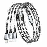 RAVIAD 100W USB C auf Multi USB Kabel [1.2M] 3 in 1 Ladekabel mit E-Mark Chip Schnellladekabel USB C auf USBC[100W]+Micro[10W]+Lightning[27W] für iPhone 15/14, Galaxy S24/S23, MacBook Pro/Air, Pad