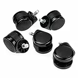 noblechairs Hartbodenrollen V2 - 60 mm mit automatischer Feststellfunktion für Erwachsene - Black - Bürostuhlrollen