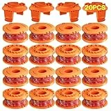 Eventronic 20 Päckchen Ersatzspule Kompatibel mit Worx Rasentrimmer, 1.65MM Durchmesser Rasentrimmer Faden für Worx Akku Rasentrimmer (16 PäCkchen Rasentrimmer Spule, 4 PäCkchen Kappendeckel)