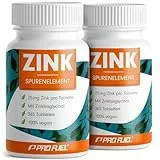 Zink 25mg - 2x365 Tabletten (vegan) mit Zinkbisglycinat (Zink-Chelat) für höchste Bioverfügbarkeit - laborgeprüft mit Zertifikat - optimal hochdosiert - Vorratspack für die Familie - ProFuel