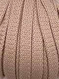 Slantastoffe 5m Kordel Polyester 8mm flach Schnur Turnbeutel Seil 9 Farben (Beige)