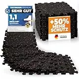 NEOLYMP Premium Bodenschutzmatte Fitness - 8 robuste Kautschuk-Puzzleteile - für Fitnessgeräte, Sport- & Gymnastikmatte (0,8 m²)