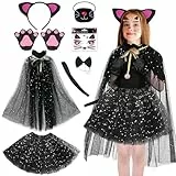 KERANEET 8 Stück Katzenkostüm Kinder Tierkostüm Kinder Katzenkostüm Kinders Mädchen Halloween Kostüm Kinders sfür Karneval Halloween Motto Party