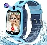 4G Smartwatch Kinder, IP68 Wasserdicht Kinder Smartwatch mit GPS und Telefon, HD Videoanruf, SOS, Schulmodus, Voice Chat, Schrittzähler, Wecker, Spiel, Kinderuhr Geschenk für Mädchen und Jungen