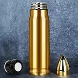 Grogife Thermoskanne 1L Valentinstag, Lustige Valentinstagsgeschenk für Männer Partner Ehemann – Geschenke für Jäger, Jagd, Hun, Hunter – Edelstahl Bier, Whiskey, Jägermeister Thermosflasche– Gold