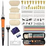 Brandmalerei Lötkolben Set, 76-teiliges Brennwerkzeug mit einstellbarer Temperatur von 200 bis 450°C, Brennkolben-Set mit Pyrographie-Stift für Prägen, Schnitzen, DIY-Handwerk