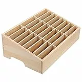 STOBOK 24-Gitter-Desktop-Aufbewahrungsbox Aus Holz Handyhalter Handy-Management-Speicher-Organizer Für Klassenzimmer Büro Handy-Rack-Display