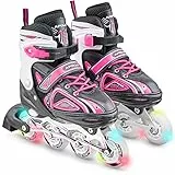 Apollo Super Blades, größenverstellbare Inline Skates für Damen und Kinder, Inliner für Erwachsene, Mädchen und Jungen in den Größen 31–42, LED Inline-Skates