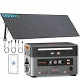 OSCAL PowerMax 3600PE Tragbar Powerstation mit 1 * 500W Solarpanel | 2016Wh LiFePO4 Akku | 3600W Notstromaggregat für haus| Solargenerator für Zuhause, Camping, Wohnmobil und Notfälle