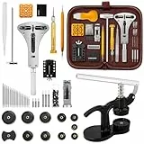 【2025 Vollversion】 Eventronic Uhrenwerkzeug Set + Uhr Presse, Uhr Einpresswerkzeug, Uhrmacherwerkzeug Set, Uhrenwerkzeug Batteriewechsel, Gehäuseschließer Uhr Reparatur Werkzeug mit 12 Druckplatten