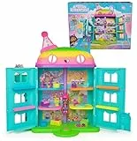 Gabby’s Dollhouse, 15-teiliges Purrfect Party Puppenhaus Spielset im Regenbogen-Look, über 60cm mit Gabby-Figur, Möbeln und Geräuscheffekten, ab 3 Jahren
