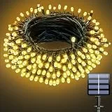Electight Solar Lichterkette Aussen, Solarlichterkette mit 8 Modi, IP65 Wasserdicht Lichterketten für Garten, Hof, Terrasse, Hochzeit Dekorationen - Warmes Gelb 10M 100LEDs