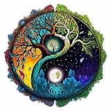 Jigfoxy Holzpuzzle Erwachsene, Baum des Lebens Holz Puzzle Erwachsen, Wooden Puzzle Holz Puzzle Erwachsen Und Kinder, Einzigartiges Lernspielzeug in Tierform für Freunde L-35 * 35cm-300pcs