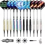 WIN.MAX Dartpfeile mit kunststoffspitze für elektronische dartscheibe 12 Stück Soft Darts Pfeile Set,18 Gramm Profi Softdarts dartpfeil
