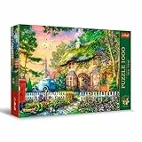 Trefl Premium Plus Quality - Puzzle Tea Time: Häuschen Stoney Lane - 1000 Elemente, Serie Gemalter Nostalgischer Bilder, Ideale Anpassung der Teile, für Erwachsene und Kinder ab 12 Jahren