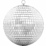 Devan - 20CM Silberne Spiegelkugel - Disco-Kugel für Party, Hochzeit & Fest - Hängend aus Glas