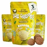 Star Candies Gefriergetrocknete Bananeneiskugeln | Gefriergetrocknete Süßigkeiten | Freeze Dried Candy | Weltraum- und Astronauten-Snack | Camping, Geburtstags- oder Party Essen (150 g, 3er Pack)