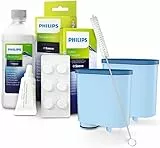 Wartungs-Set für Philips Kaffeevollautomaten – Entkalker 250 ml + CA6704/10 Entfetter + HD5061 Schmierfett + 2x Sillar Ersatzfilter CA6903 + Reinigungsbürste
