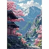 feelive Berge Diamond Painting Kits für Erwachsene, DIY Landschaft Diamant Painting Bilder für Bausätze Diamantmalerei 5D Runde Steine Diamant Painting für Zuhause Dekor 30x40cm